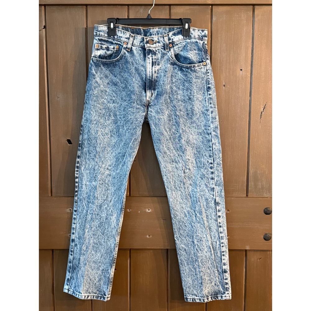 Vintage Levi's 505-0209, USA Acid Wash Jeans W33 L29 100% Cotton Heavy Denim